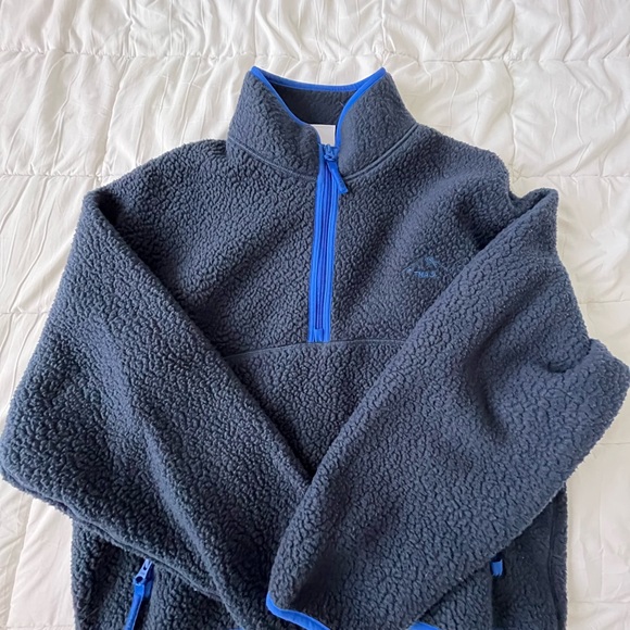 TNA Tops - TNA Dark Blue Fleece with Bright Blue Trim
